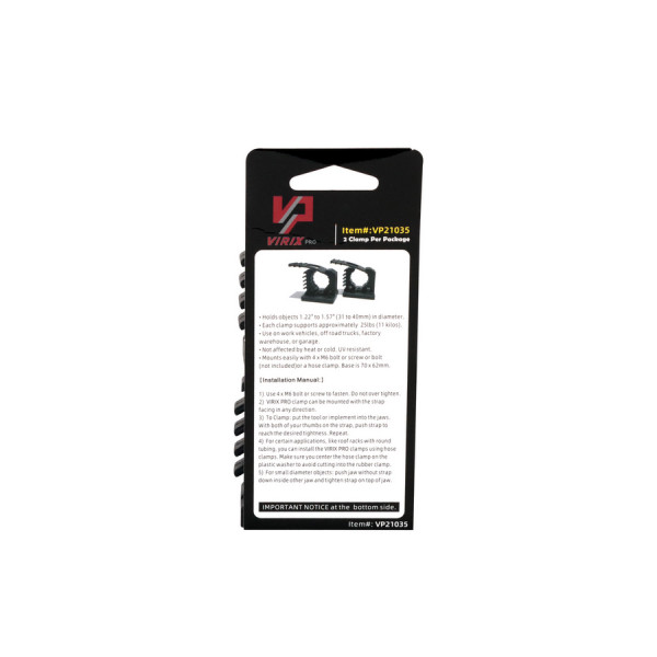 VIRIX PRO NSR2557 Rubber Clamps | Heavy-Duty Mounts for Larger Tools (Up to 57mm)