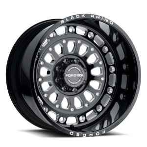 2212CNT CENTURION 22X12 5X127 -44mm GLOSS BLACK/ MILL SPOKES