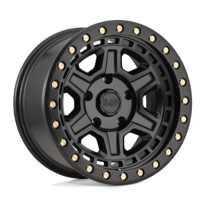 1790REN RENO 17X9 6X139.7 00mm MATTE BLACK W/BRASS BOLTS