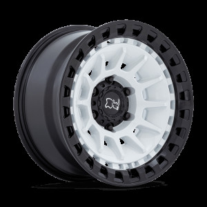 BR009 BARRAGAE 17X8.5 5X127 -10mm MATTE WHITE ON MATTE BLACK