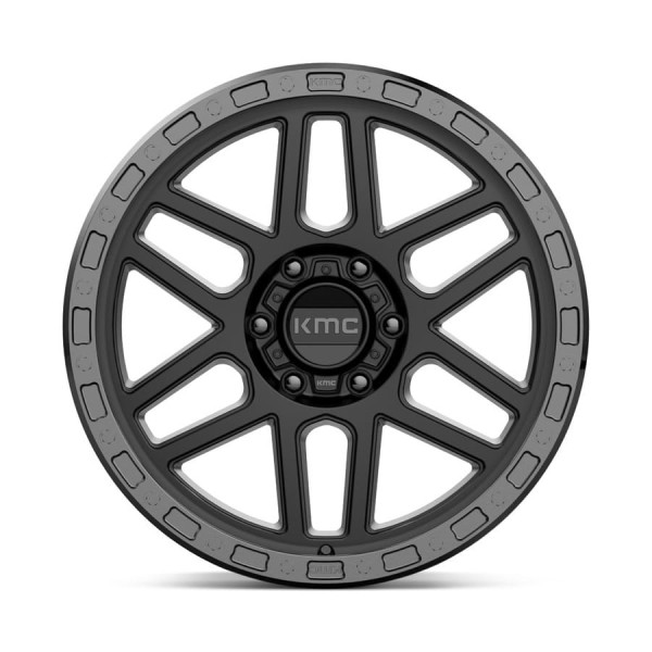 9 MESA 17X9 8X165.1 -12mm SATIN BLACK W/ GLOSS BLACK LIP