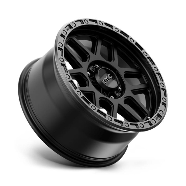 9 MESA 17X9 8X165.1 -12mm SATIN BLACK W/ GLOSS BLACK LIP