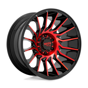 MO807 SHOCKWAVE 20X10 5X127 -18mm GLOSS BLACK WITH MACHINED RED TINT