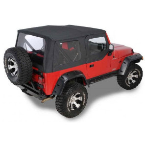 QuadraTop, Replacement Soft Top with Upper Doors & Clear Windows, for 97-06 Jeep Wrangler TJ