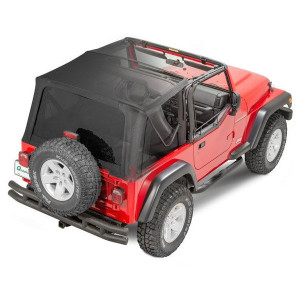 QuadraTop, Gen II Complete Soft Top with Upper Doors, Black Diamond (Tinted Windows), for 97-06 Jeep Wrangler TJ