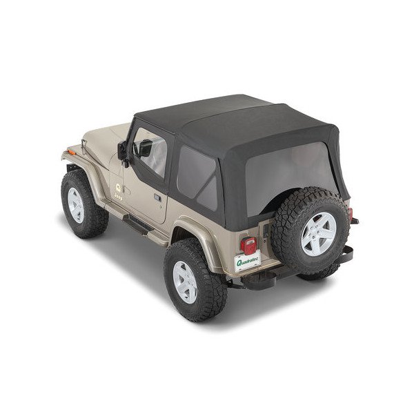 QuadraTop, Premium Special Edition Replacement Soft Top, in Black Twill without Hardware for 88-95 Jeep Wrangler YJ