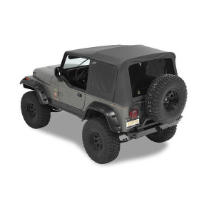 Complete Soft Top and Hardware with Tinted Windows without Upper Doors, for 87-95 Jeep Wrangler YJ, Black Vinyl Complete Soft Top and Hardware with Tinted Windows without Upper Doors, for 87-95 Jeep Wrangler YJ, Black Vinyl