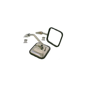 Side Mirror Pair in Stainless, for 55-86 Jeep CJ-5, CJ-6, CJ-7 & CJ-8 Scrambler