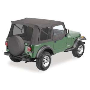 Bestop, Supertop Soft Top with Tinted Windows and Soft Upper Doors, Black Denim, for 87-95 Jeep Wrangler YJ