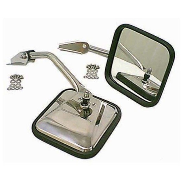 Side Mirror Pair in Chrome, for 55-86 Jeep CJ-5, CJ-6, CJ-7 & CJ-8 Scrambler