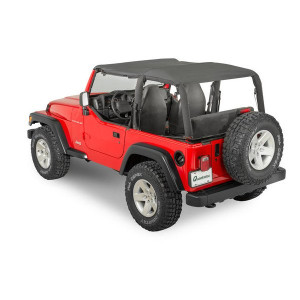 Bimini Top Plus, for 97-06 Jeep Wrangler TJ, Black Denim