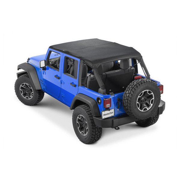 Cable Style Bimini Top Plus in MasterTwill&reg; Fabric, for 07-09 Jeep Wrangler JK Unlimited 4-Door