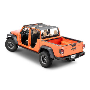 MasterTop, Mesh Bimini Plus Top with Integrated Grab Handles, with Red Grab Handles