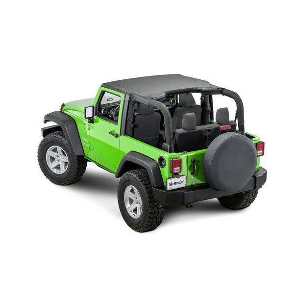 Bimini Top w/ Header in Black Diamond, for 07-18 Jeep Wrangler JK 2-Door