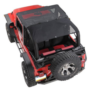 KoolBreez&trade; Full Roll Bar Top, for 97-06 Jeep Wrangler TJ, Black Mesh