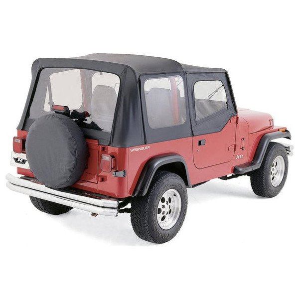 Replacement Soft Top with Skins, for 88-95 Jeep Wrangler YJ, Black Denim Replacement Soft Top with Skins, for 88-95 Jeep Wrangler YJ, Black Denim