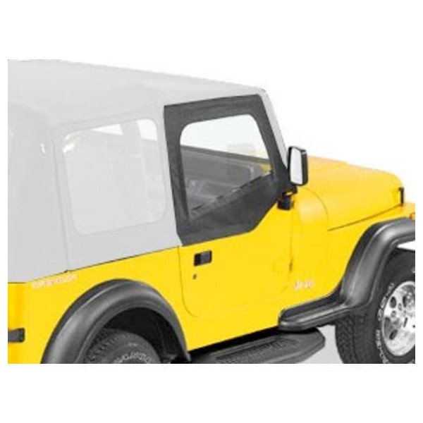 Soft Upper Doors, for 88-95 Jeep Wrangler YJ with factory or Replace-a-top, Black Vinyl