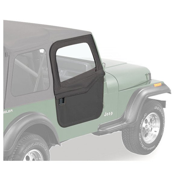 2-Piece Doors, for 87-95 Jeep Wrangler YJ & 80-86 Jeep CJ-7, CJ-8 Scrambler with Steel Latch Pins, Black