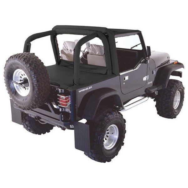 Rampage Products, Cab Top with Tonneau Cover, Black Denim, for 92-95 Jeep Wrangler YJ