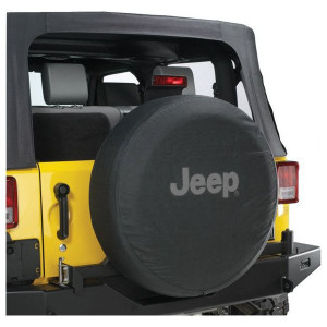 Mopar, Jeep Logo Tire Cover in Black Denim, for 32" Tires