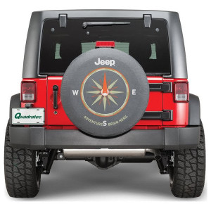 Jeep Logo Tire Cover Black Denim, Fits P225/75R16 Tires