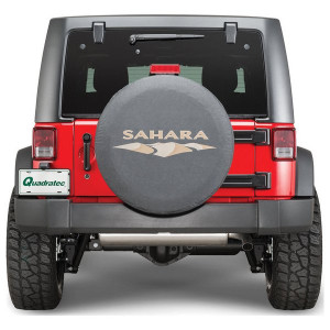 Mopar, Jeep Logo Tire Cover Black Denim, with "Sahara" Fits P255/70R18 Tires