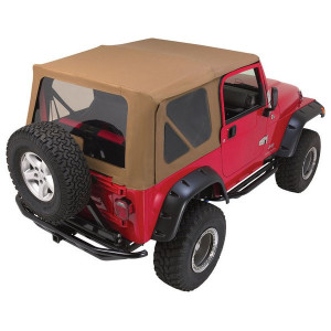 Rampage Products, Complete Soft Top Kit with Clear Windows, Spice, for 97-06 Jeep Wrangler TJ with Full Steel Doors