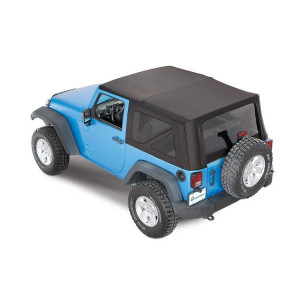 Complete Cable Style Sunrider Twill Soft Top in Black