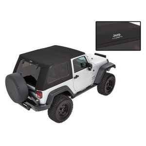 Bestop, Jeep Logo Trektop Pro Soft Top in Black Twill, for 07-18 Jeep Wrangler JK 2-Door