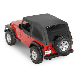 Rampage Products, Sailcloth Trail Top Soft Top with Tinted Windows in Black Diamond, for 97-06 Jeep Wrangler TJ Rampage Products, Sailcloth Trail Top Soft Top with Tinted Windows in Black Diamond, for 97-06 Jeep Wrangler TJ