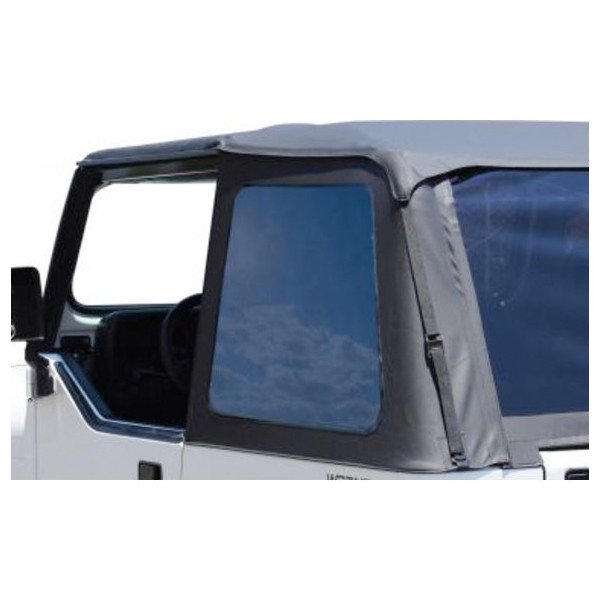 Rampage Products, Frameless Trail Top Replacement Driver Side Tinted Window in Black Diamond, for 92-95 Jeep Wrangler YJ with Rampage Frameless Trail Top ONLY Rampage Products, Frameless Trail Top Replacement Driver Side Tinted Window in Black Diamond, for 92-95 Jeep Wrangler YJ with Rampage Frameless Trail Top ONLY