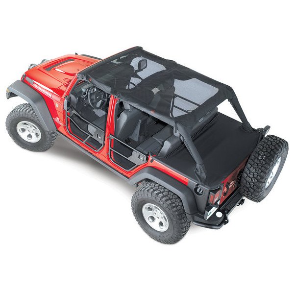 Bestop, Header Safari Bikini Tops, Mesh, for 07-09 Jeep Wrangler Unlimited JK 4 Door