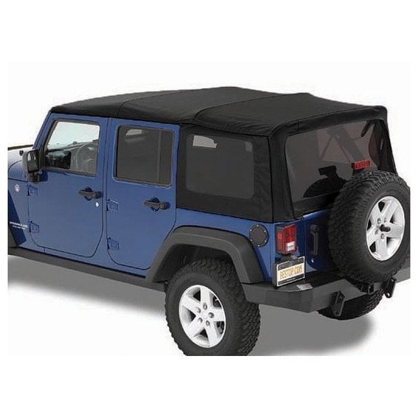 Bestop, Twill Replace-a-top Soft Top with Tinted Windows without Doors in Black, for 07-09 Jeep Wrangler Unlimited JK 4 Door