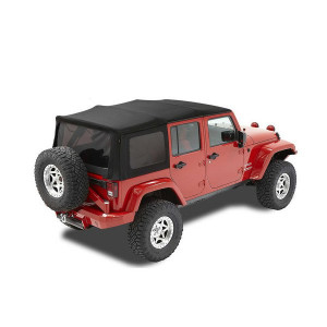 Twill Replace-a-top Soft Top with Tinted Windows without Doors in Black Twill Replace-a-top Soft Top with Tinted Windows without Doors in Black