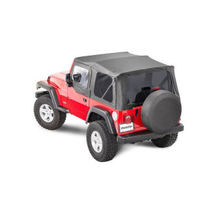 Premium Replacement Soft Top with Tinted Windows & Upper Door Skins, Black Diamond