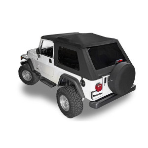 MasterTop, SkyMaster Frameless Fastback Soft Top, in Black Diamond Fabric for 04-06 Jeep Wrangler Unlimited LJ
