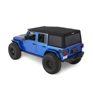 Bestop, Supertop Squareback Soft Top, in Black Twill for 18-23 Jeep Wrangler JL Unlimited
