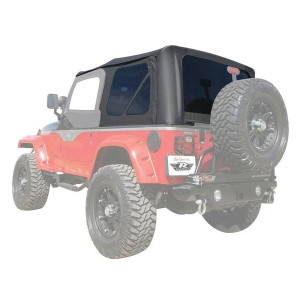Rampage Products, Premium Replacement Sailcloth Top in Black Diamond with Tinted Windows, for 97-06 Jeep Wrangler TJ with Full Steel Doors Rampage Products, Premium Replacement Sailcloth Top in Black Diamond with Tinted Windows, for 97-06 Jeep Wrangler TJ with Full Steel Doors