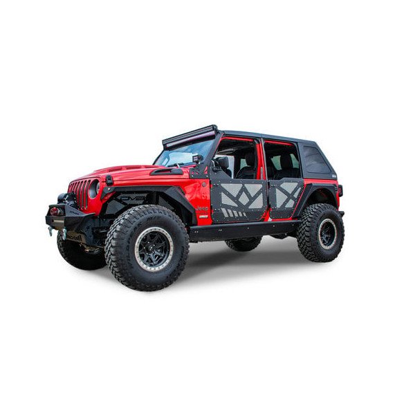 DV8 Offroad, Aluminum Half Doors with Screens, Rear Pair for 18-23 Jeep Wrangler JL Unlimited & Gladiator JT DV8 Offroad, Aluminum Half Doors with Screens, Rear Pair for 18-23 Jeep Wrangler JL Unlimited & Gladiator JT