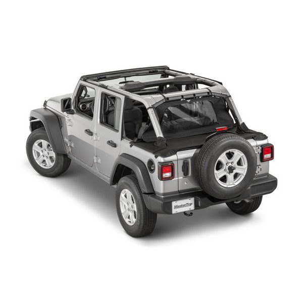 MasterTop, Tonneau Cover, In Black Diamond Fabric for 18-23 Jeep Wrangler JL 4-Door with Soft Top