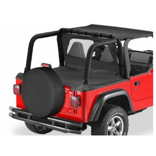 Bestop, Duster Deck Covers, Black Denim, for 97-02 Jeep Wrangler TJ with Supertop