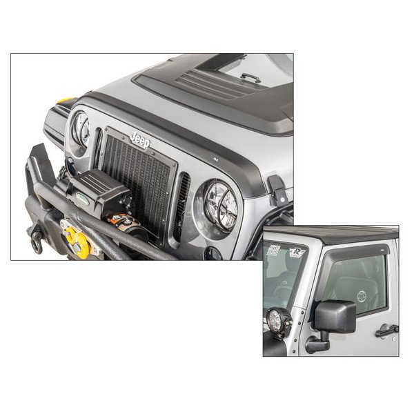AVS, Aeroskin and Ventvisor Combo Kit in Matte Black, for 07-18 Jeep Wrangler JK