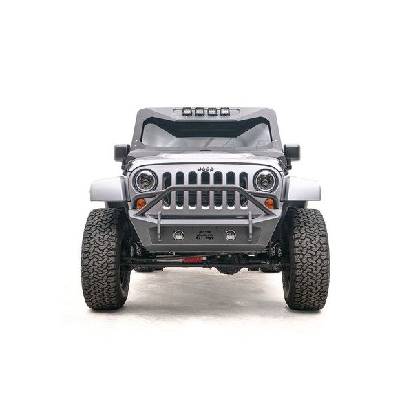 Fab Fours, Front Stubby Bumper, with Pre-Runner Guard in black for 07-18 Jeep Wrangler JK Fab Fours, Front Stubby Bumper, with Pre-Runner Guard in black for 07-18 Jeep Wrangler JK