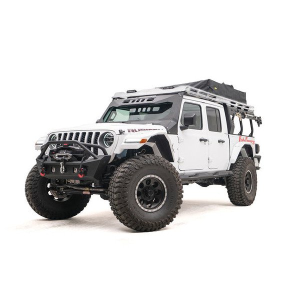 Fab Fours, Overland Rack Extension (Requires Overland Rack), in Bare finish for 20-23 Jeep Gladiator JT Fab Fours, Overland Rack Extension (Requires Overland Rack), in Bare finish for 20-23 Jeep Gladiator JT