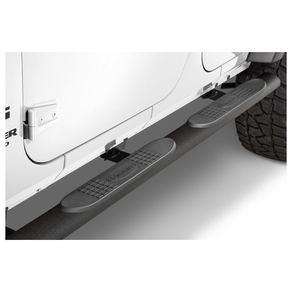 QR4 Heavy Duty Oval Side Steps, Textured Black QR4 Heavy Duty Oval Side Steps, Textured Black