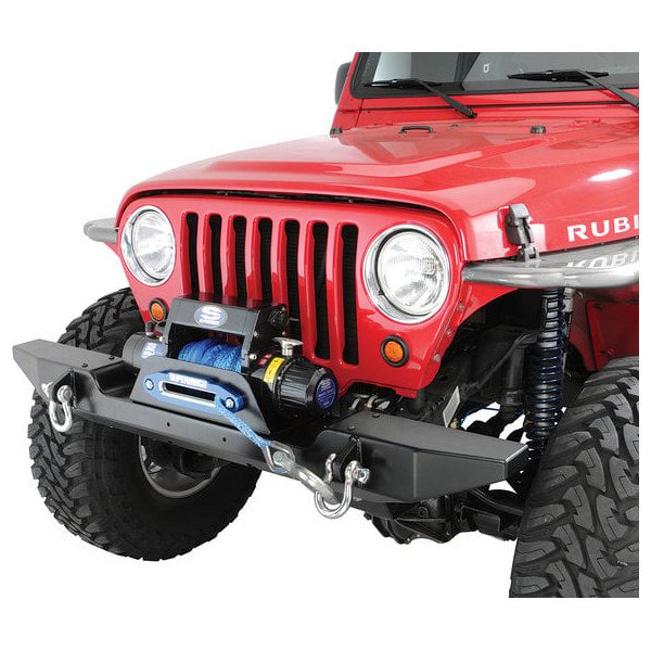 HyLine OffRoad, Front Winch Bumper in Textured Black Powder Coat, for 87-06 Jeep Wrangler YJ, TJ & Unlimited