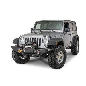 HyLine OffRoad, Front Full Width Winch Bumper in Lightly Textured Black Powder Coat, for 07-18 Jeep Wrangler JK