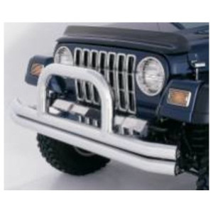 Rampage Products, Front Bumper with Hoop in Stainless, for 76-06 Jeep CJ-5, CJ-7, CJ-8 Scrambler, Wrangler YJ, TJ & Unlimited