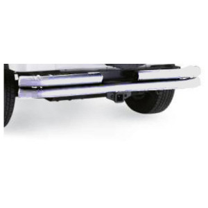 Rampage Products, Rear Double Tube Bumper with Receiver Hitch in Stainless Steel, for 87-06 Jeep Wrangler YJ, TJ & Unlimited Rampage Products, Rear Double Tube Bumper with Receiver Hitch in Stainless Steel, for 87-06 Jeep Wrangler YJ, TJ & Unlimited