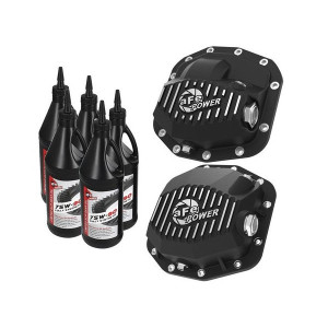 aFe Power, Pro Series Front & Rear Differential Cover Kit w/Gear Oil, Dana M186 Front (Sport & Sahara Models), Dana M220 Rear, for 18-23 Jeep Wrangler JL aFe Power, Pro Series Front & Rear Differential Cover Kit w/Gear Oil, Dana M186 Front (Sport & Sahara Models), Dana M220 Rear, for 18-23 Jeep Wrangler JL